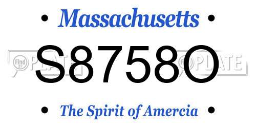 S8758O Massachusetts License Plate
