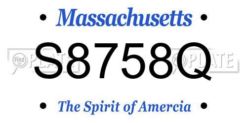 S8758Q Massachusetts License Plate