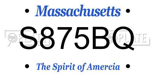 S875BQ Massachusetts License Plate