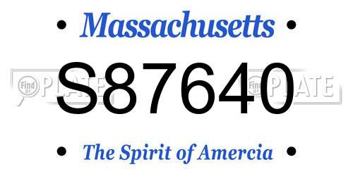 S87640 Massachusetts License Plate