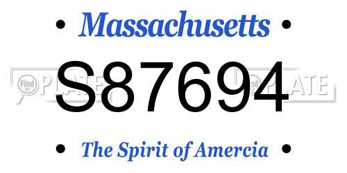 S87694 Massachusetts License Plate