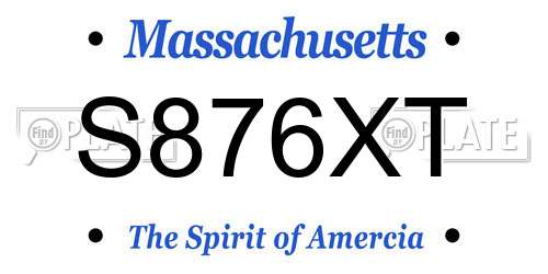 S876XT Massachusetts License Plate