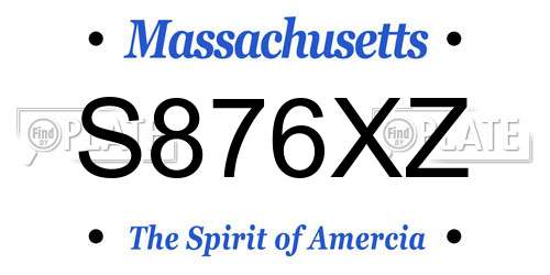 S876XZ Massachusetts License Plate