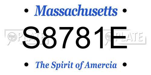 S8781E Massachusetts License Plate