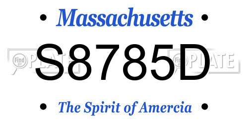 S8785D Massachusetts License Plate