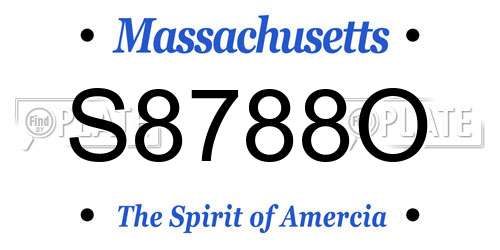 S8788O Massachusetts License Plate