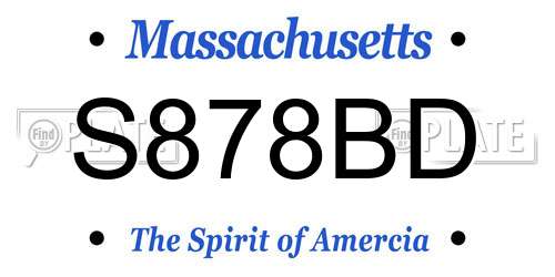 S878BD Massachusetts License Plate
