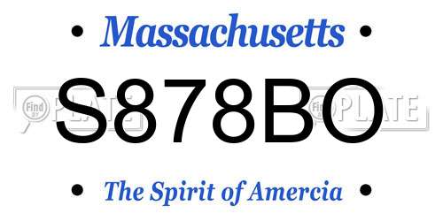 S878BO Massachusetts License Plate