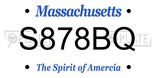 S878BQ Massachusetts License Plate