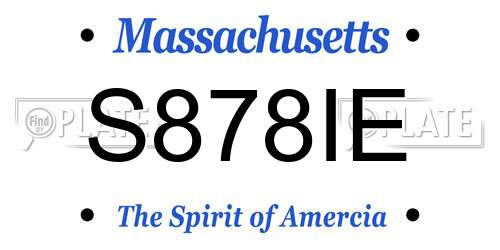 S878IE Massachusetts License Plate