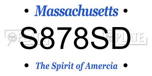 S878SD Massachusetts License Plate