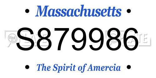 S879986 Massachusetts License Plate