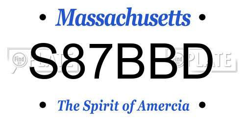 S87BBD Massachusetts License Plate