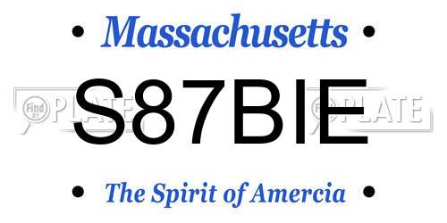 S87BIE Massachusetts License Plate