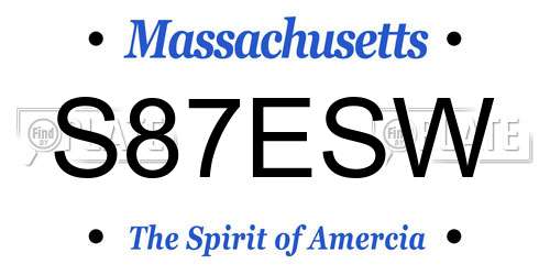 S87ESW Massachusetts License Plate