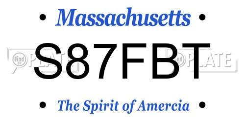 S87FBT Massachusetts License Plate