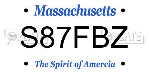 S87FBZ Massachusetts License Plate