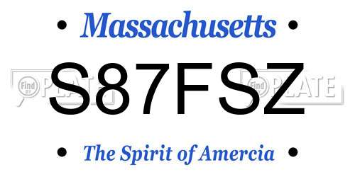 S87FSZ Massachusetts License Plate