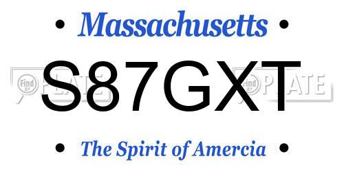 S87GXT Massachusetts License Plate