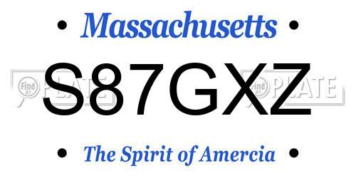 S87GXZ Massachusetts License Plate