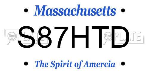 S87HTD Massachusetts License Plate