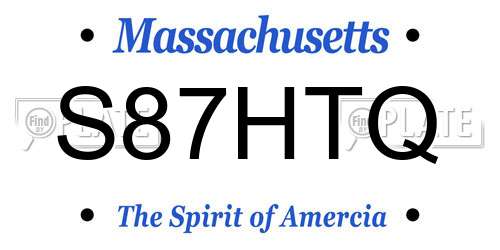 S87HTQ Massachusetts License Plate