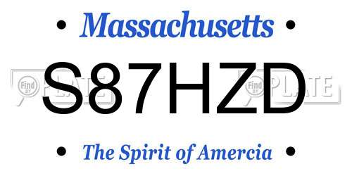 S87HZD Massachusetts License Plate