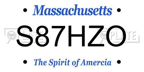 S87HZO Massachusetts License Plate