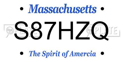 S87HZQ Massachusetts License Plate