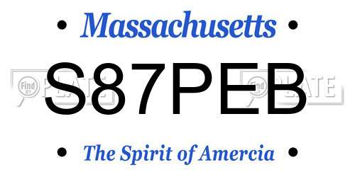 S87PEB Massachusetts License Plate