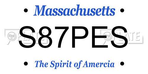 S87PES Massachusetts License Plate
