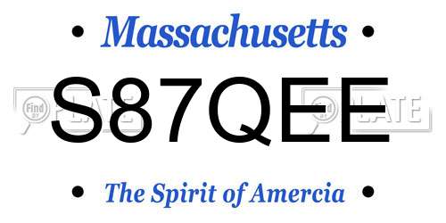 S87QEE Massachusetts License Plate