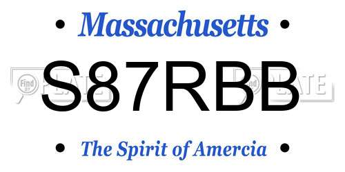 S87RBB Massachusetts License Plate