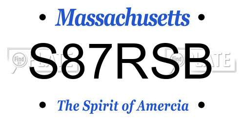 S87RSB Massachusetts License Plate