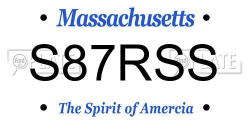 S87RSS Massachusetts License Plate