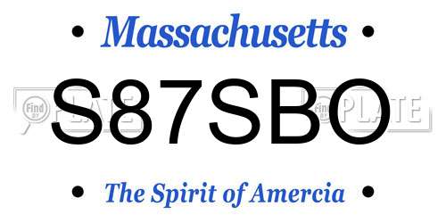 S87SBO Massachusetts License Plate
