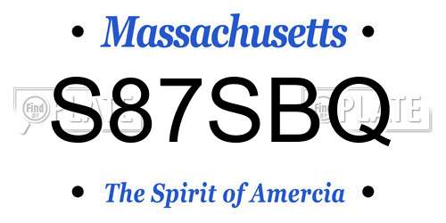 S87SBQ Massachusetts License Plate
