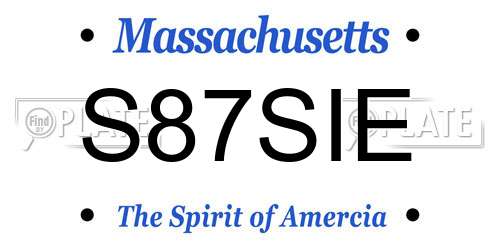 S87SIE Massachusetts License Plate