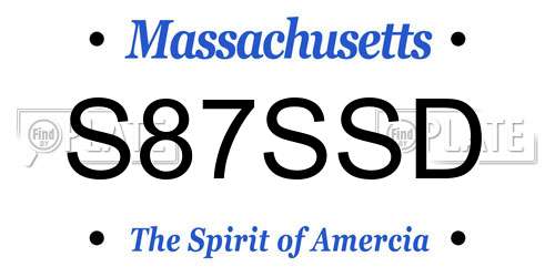 S87SSD Massachusetts License Plate