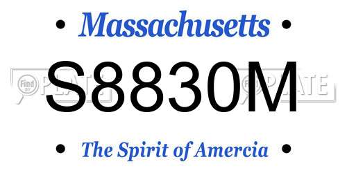 S8830M Massachusetts License Plate