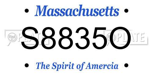 S8835O Massachusetts License Plate
