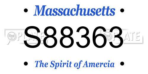 S88363 Massachusetts License Plate