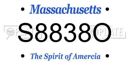 S8838O Massachusetts License Plate