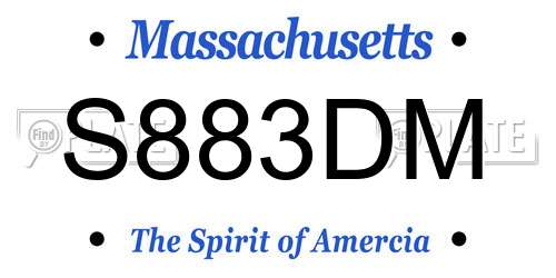 S883DM Massachusetts License Plate