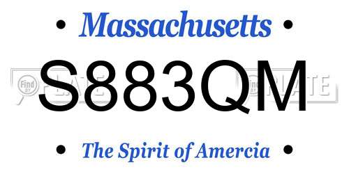 S883QM Massachusetts License Plate