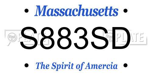 S883SD Massachusetts License Plate