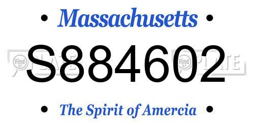 S884602 Massachusetts License Plate