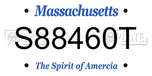 S88460T Massachusetts License Plate