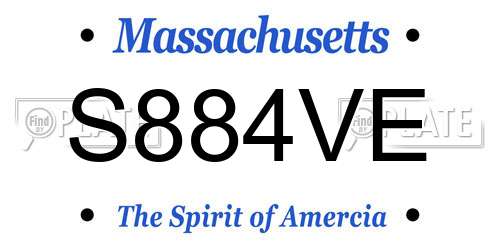 S884VE Massachusetts License Plate