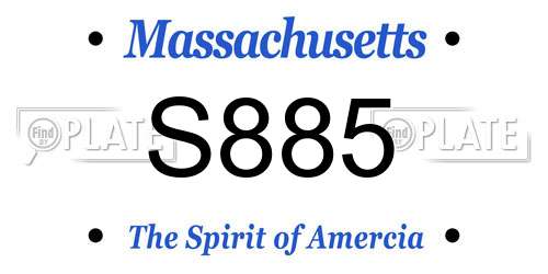 S885 Massachusetts License Plate